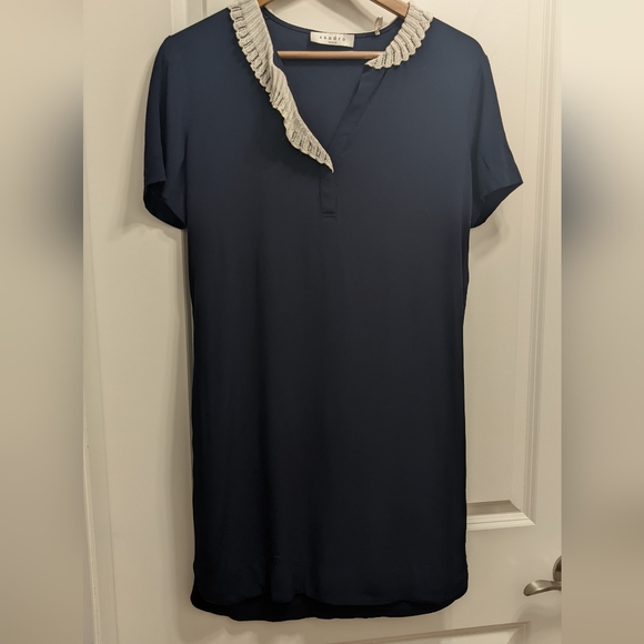 ✨Sandro Davida Ruffle Collar Dress ✨ size 1 - Picture 6 of 9